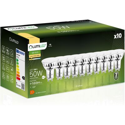 OEM 10 Lampadine Led Gu10 Spotlight Par16 6w = 50w 580lm 3000k Luce Calda 120° Lumiled OEM 10 Lampadine Led Gu10 Spotlight Par16 6w = 50w 580lm 3000k Luce Calda 120° Lumiled