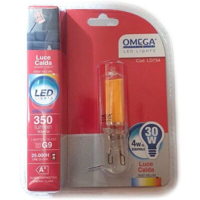 Omega - LED Vetro G9 - 4W - 3000K - 350 lm - lampada Omega - LED Vetro G9 - 4W - 3000K - 350 lm - lampada