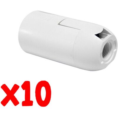 ALCAPOWER Blister 10 Pezzi Portalampada E14 In Pet Ritardante Di Fiamma Bianco, Contatti In Rame, Tensione Massima 250v, Corrente Nominale 2a ALCAPOWER Blister 10 Pezzi Portalampada E14 In Pet Ritardante Di Fiamma Bianco, Contatti In Rame, Tensione Massima 250v, Corrente Nominale 2a