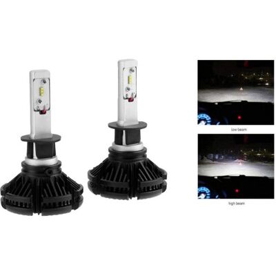 MARCA Coppia Lampade Led Auto Fari H1 X3 Kit Lampadine 50w 6000 Lumen Ip67 MARCA Coppia Lampade Led Auto Fari H1 X3 Kit Lampadine 50w 6000 Lumen Ip67