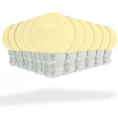 ARUM LIGHTING Confezione Da 10 Lampadine Led B22 Per Luci Decorative Da 1w (equivalenti A 20w) Di Colore Giallo. ARUM LIGHTING Confezione Da 10 Lampadine Led B22 Per Luci Decorative Da 1w (equivalenti A 20w) Di Colore Giallo.