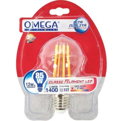 Omega Lampadina A Filamento Goccia A60 12w E27 3000k Omega Lampadina A Filamento Goccia A60 12w E27 3000k