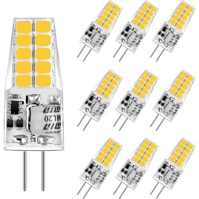 VUSZR Lampadina Universale G4 Senza Sfarfallio, 12v Ac/dc, Con 20 Perline Di Cristallo, Lampadina Led In Silicone Da 2w 3000k, Luce Bianca Calda VUSZR Lampadina Universale G4 Senza Sfarfallio, 12v Ac/dc, Con 20 Perline Di Cristallo, Lampadina Led In Silicone Da 2w 3000k, Luce Bianca Calda