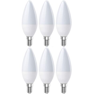 OEM Lampadine Led A Candela E14, Bianco Freddo 6500k – 5w, 600lm, Equivalenti A 60w, Angolo Del Fascio Luminoso Di 200°, Non Dimmerabili, Confezione Da 6 OEM Lampadine Led A Candela E14, Bianco Freddo 6500k – 5w, 600lm, Equivalenti A 60w, Angolo Del Fascio Luminoso Di 200°, Non Dimmerabili, Confezione Da 6