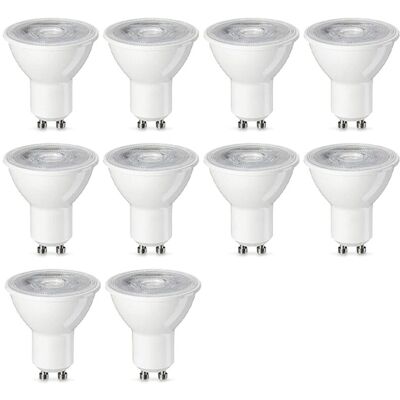 OEM Confezione Base Da 10 Lampadine Led Spot Gu10, 4,7 W (equivalenti A 50 W), Luce Bianca Calda, Non Dimmerabili. OEM Confezione Base Da 10 Lampadine Led Spot Gu10, 4,7 W (equivalenti A 50 W), Luce Bianca Calda, Non Dimmerabili.