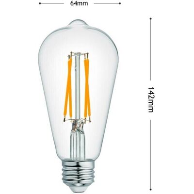 UNIVERSO - Lampadina Led Luce Calda 8w Filamento In Vetro Trasparente E27 8 W E 27 T64-tc UNIVERSO - Lampadina Led Luce Calda 8w Filamento In Vetro Trasparente E27 8 W E 27 T64-tc