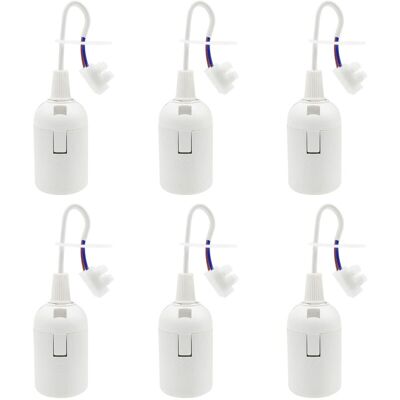 OEM 6 Portalampade E27 Da 4a 250v Per Cantieri Edili, Adatti A Lampadine A Incandescenza E Led O Per Uso Industriale (max. 60w/bianco) OEM 6 Portalampade E27 Da 4a 250v Per Cantieri Edili, Adatti A Lampadine A Incandescenza E Led O Per Uso Industriale (max. 60w/bianco)