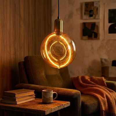 F-BRIGHT Lampada Decorativa A Led E27 3 W Ambra 1800 K - Design Circolare F-BRIGHT Lampada Decorativa A Led E27 3 W Ambra 1800 K - Design Circolare