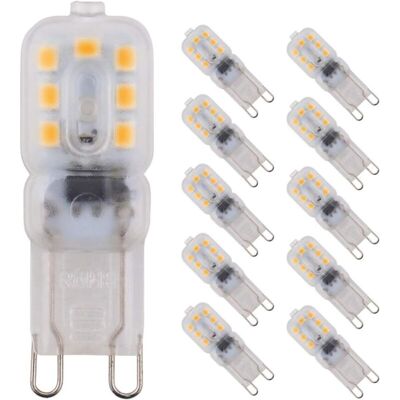 XISRENS Confezione Da 10 Lampadine Led G9 Dimmerabili Da 2w 14x2835, Lampadine Led A Risparmio Energetico, Luce Bianca Calda 3000k, 150 Lumen, Equivalenti A Una Lampadina Alogena Da 20w, Ac 220-240v, Angolo D XISRENS Confezione Da 10 Lampadine Led G9 Dimmerabili Da 2w 14x2835, Lampadine Led A Risparmio Energetico, Luce Bianca Calda 3000k, 150 Lumen, Equivalenti A Una Lampadina Alogena Da 20w, Ac 220-240v, Angolo D