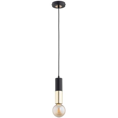ALFA Bolid Modern Minimalist Pendant Ceiling Lamp, Black & Gold Metal Hanging Light, 1xe27 Bulb Socket (max 15w), Ip20 Indoor, 80cm H X 10cm For Kitchen Island, Dining Room, Living Room ALFA Bolid Modern Minimalist Pendant Ceiling Lamp, Black & Gold Metal Hanging Light, 1xe27 Bulb Socket (max 15w), Ip20 Indoor, 80cm H X 10cm For Kitchen Island, Dining Room, Living Room