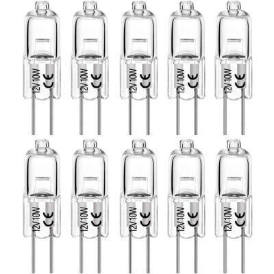 KZQ Lampadine Alogene G4 20w 12v T3 Jc, Attacco A 2 Pin, Illuminazione Per Esterni, Sottopensile, A Binario, Dimmerabili, Confezione Da 10, Classe Energetica C- KZQ Lampadine Alogene G4 20w 12v T3 Jc, Attacco A 2 Pin, Illuminazione Per Esterni, Sottopensile, A Binario, Dimmerabili, Confezione Da 10, Classe Energetica C-