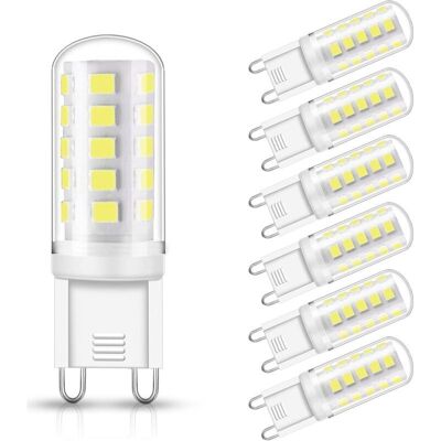 URSUS Lampadine Led G9, 3w Equivalenti A 30w Con Base Alogena, 350 Lm, Bianco Freddo 6000k, Angolo Di Rotazione 360°, Non Dimmerabili, Per Illuminazione A Soffitto, Cucina, Confezione Da 6 [classe Energetic URSUS Lampadine Led G9, 3w Equivalenti A 30w Con Base Alogena, 350 Lm, Bianco Freddo 6000k, Angolo Di Rotazione 360°, Non Dimmerabili, Per Illuminazione A Soffitto, Cucina, Confezione Da 6 [classe Energetic