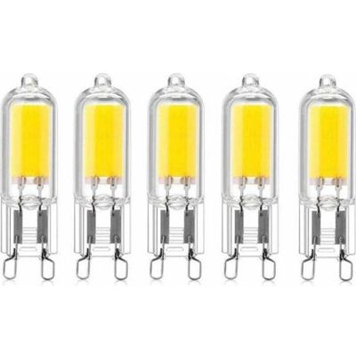 OEM Confezione Da 5 Capsule Led Cob Da 2w Con Attacco G9, 220v, 200 Lumen (equivalenti A Una Lampada Alogena Da 10-20w), Luce Bianca Calda (3000k). OEM Confezione Da 5 Capsule Led Cob Da 2w Con Attacco G9, 220v, 200 Lumen (equivalenti A Una Lampada Alogena Da 10-20w), Luce Bianca Calda (3000k).