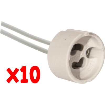 ALCAPOWER Blister 10 Pezzi Portalampada Gu10 Con Cavi Di Collegamento Pre-cablati 10cm, Tensione Max 240v, Corrente Nominale 2a, Attacco Standard ALCAPOWER Blister 10 Pezzi Portalampada Gu10 Con Cavi Di Collegamento Pre-cablati 10cm, Tensione Max 240v, Corrente Nominale 2a, Attacco Standard