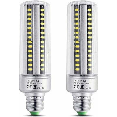 OEM Lampadina Led E27 Da 25w, Bianco Caldo 3000k, Alta Luminosità 2500lm, Equivalente A Una Lampadina Alogena Da 200w, Non Dimmerabile, Lampadina Led A Mais E27 Per Plafoniere, Confezione Da 2 [classe Ene OEM Lampadina Led E27 Da 25w, Bianco Caldo 3000k, Alta Luminosità 2500lm, Equivalente A Una Lampadina Alogena Da 200w, Non Dimmerabile, Lampadina Led A Mais E27 Per Plafoniere, Confezione Da 2 [classe Ene