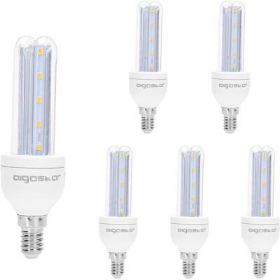 AIGOSTAR Lampadina Led E14 A Tubo A U 6w Bianco Caldo 3000k AIGOSTAR Lampadina Led E14 A Tubo A U 6w Bianco Caldo 3000k