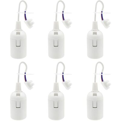 ULISEM Portalampada E27 Bianco Per Lampadine Led/incandescenti – Confezione Da 6, Grado Industriale 4a/250v, Max. 60w ULISEM Portalampada E27 Bianco Per Lampadine Led/incandescenti – Confezione Da 6, Grado Industriale 4a/250v, Max. 60w