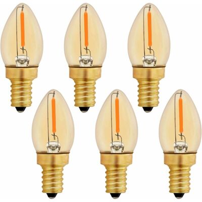 DPZO Lampadina Led C7 E12 220v, Lampadina A Candela Edison Vintage E12 0,5w Sostituzione Per 5w, Lampadina A Filamento Led E12 Ambra, Lampadina Decorativa Per Luce Notturna, Bianco Caldo 2200k, Non Dimmera DPZO Lampadina Led C7 E12 220v, Lampadina A Candela Edison Vintage E12 0,5w Sostituzione Per 5w, Lampadina A Filamento Led E12 Ambra, Lampadina Decorativa Per Luce Notturna, Bianco Caldo 2200k, Non Dimmera