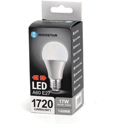 AIGOSTAR Lampadina Led E27 17 W 6400k Bianco Freddo A60 1360 Lm AIGOSTAR Lampadina Led E27 17 W 6400k Bianco Freddo A60 1360 Lm