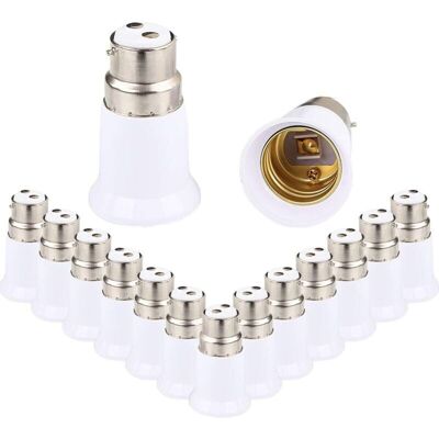 KEEMOTE 15 Pièces Adaptateur De Douille B22 Vers E27, Convertisseur De Base De Lampe, Adaptateur Douille Ampoule Pour Ampoules Led Et A KEEMOTE 15 Pièces Adaptateur De Douille B22 Vers E27, Convertisseur De Base De Lampe, Adaptateur Douille Ampoule Pour Ampoules Led Et A