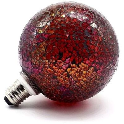 F-BRIGHT Lampadina Decorativa Led E27 4w Globo G125 In Cristalli Rossi F-BRIGHT Lampadina Decorativa Led E27 4w Globo G125 In Cristalli Rossi