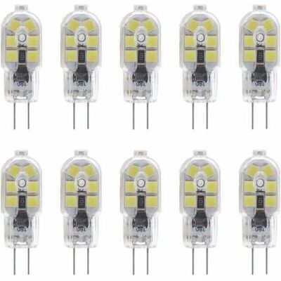 OEM Confezione Da 10 Lampadine Led G4 Da 2w Per Cappe Aspiranti, Ac/dc 12v, Equivalenti A Lampadine Alogene Da 20w, 200lm, Attacco Bipolare Con Copertura In Pvc Trasparente, Luce Bianca Fredda 6000k, Non OEM Confezione Da 10 Lampadine Led G4 Da 2w Per Cappe Aspiranti, Ac/dc 12v, Equivalenti A Lampadine Alogene Da 20w, 200lm, Attacco Bipolare Con Copertura In Pvc Trasparente, Luce Bianca Fredda 6000k, Non