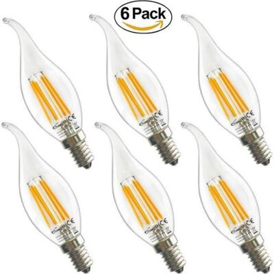 OEM 6 Lampadine Led E14 A Forma Di Candela, 6 W, Stile Edison Vintage, Luce Bianca Calda, 470 Lm, 220 V Ca OEM 6 Lampadine Led E14 A Forma Di Candela, 6 W, Stile Edison Vintage, Luce Bianca Calda, 470 Lm, 220 V Ca
