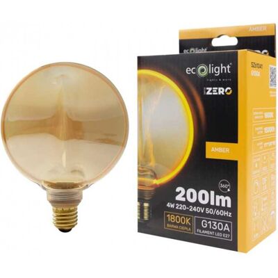 OEM Lampadina Led Serie Zero 4w 200lm E27 G130 Ambra OEM Lampadina Led Serie Zero 4w 200lm E27 G130 Ambra