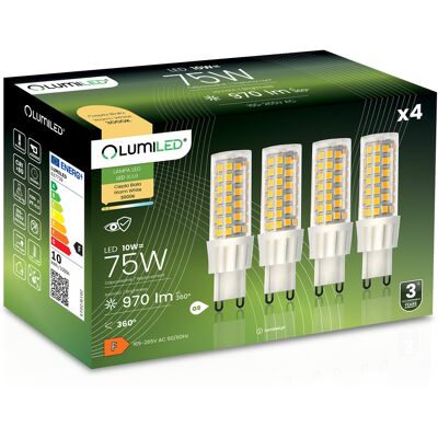 OEM 4 Lampadine A Capsula Led G9 Da 10w = 75w 970lm 3000k Luce Calda Lumiled A 360° OEM 4 Lampadine A Capsula Led G9 Da 10w = 75w 970lm 3000k Luce Calda Lumiled A 360°