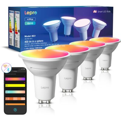 LITE BULB MOMENTS Lepro Bp1 Ai Smart Bulb Gu10 - Lampadine Intelligenti Gu10 (4 Pezzi) LITE BULB MOMENTS Lepro Bp1 Ai Smart Bulb Gu10 - Lampadine Intelligenti Gu10 (4 Pezzi)