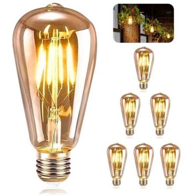 OEM Lampadine Vintage E27, Led St64 Stile Retrò Edison, Filamento Bianco Caldo Da 4w Per Ristoranti, Bar E Caffetterie. OEM Lampadine Vintage E27, Led St64 Stile Retrò Edison, Filamento Bianco Caldo Da 4w Per Ristoranti, Bar E Caffetterie.
