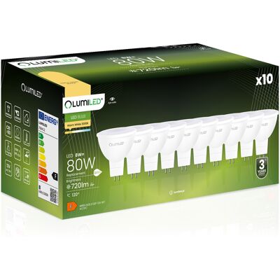 OEM 10 Lampadine Led Gu5.3 Spotlight Mr16 8w = 80w 720lm 3000k Luce Calda 120° 12v Lumiled OEM 10 Lampadine Led Gu5.3 Spotlight Mr16 8w = 80w 720lm 3000k Luce Calda 120° 12v Lumiled