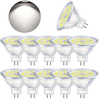 OEM Lampadina Led Gu5.3, Bianco Freddo 6000k, Led Mr16 12v 5w, Equivalente A Una Lampadina Alogena Da 50w, Faretto Led Non Dimmerabile, Confezione Da 10 OEM Lampadina Led Gu5.3, Bianco Freddo 6000k, Led Mr16 12v 5w, Equivalente A Una Lampadina Alogena Da 50w, Faretto Led Non Dimmerabile, Confezione Da 10