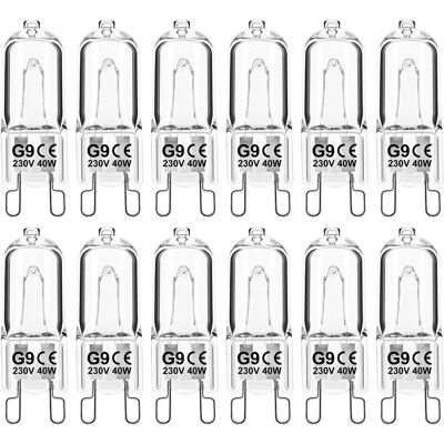 TIGREZY Lampadina Alogena Dimmerabile G9 40w 230v, Bianco Caldo, Per Forni A Microonde, Fornelli E Plafoniere, Confezione Da 12. TIGREZY Lampadina Alogena Dimmerabile G9 40w 230v, Bianco Caldo, Per Forni A Microonde, Fornelli E Plafoniere, Confezione Da 12.