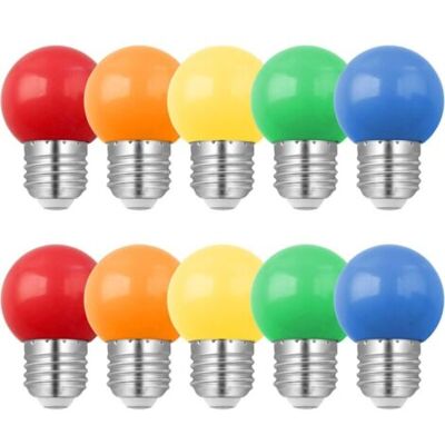 OEM Confezione Da 10 Lampadine Led Colorate E27 Da 1w, Equivalenti A Lampadine A Incandescenza Da 10w, Lampadine Colorate A Risparmio Energetico G45 Da 1w, Mini Lampadine A Globo, Rosso, Verde, Blu, Aranc OEM Confezione Da 10 Lampadine Led Colorate E27 Da 1w, Equivalenti A Lampadine A Incandescenza Da 10w, Lampadine Colorate A Risparmio Energetico G45 Da 1w, Mini Lampadine A Globo, Rosso, Verde, Blu, Aranc