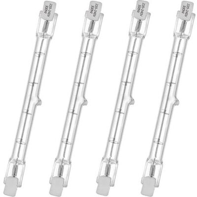 OEM Tubo Alogeno T3 300w R7s 230v – Flusso Luminoso 4650 Lumen – Durata 2000 Ore – Confezione Da 4 – Bianco Caldo 2800k OEM Tubo Alogeno T3 300w R7s 230v – Flusso Luminoso 4650 Lumen – Durata 2000 Ore – Confezione Da 4 – Bianco Caldo 2800k