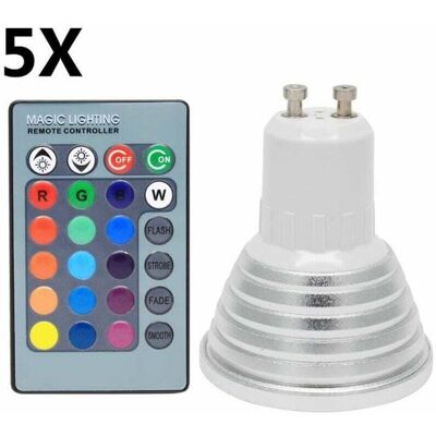 OEM Lampadine Led Rgb Gu10 Da 3w Con Cambio Colore, 16 Colori, Ac85-265v Con Telecomando A Infrarossi -crezuo OEM Lampadine Led Rgb Gu10 Da 3w Con Cambio Colore, 16 Colori, Ac85-265v Con Telecomando A Infrarossi -crezuo
