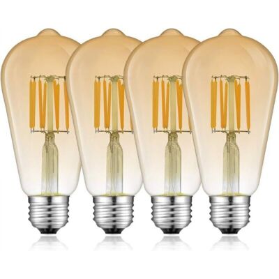 OEM Lampadina Led Dimmerabile Da 8w E27 St64 In Vetro Ambrato, Filamento Led E27 Bianco Caldo Vintage 2700k 220v, Equivalente A Una Lampadina Alogena Da 80w, Per Casa, Decorazione, Bar, Negozio, Ristorant OEM Lampadina Led Dimmerabile Da 8w E27 St64 In Vetro Ambrato, Filamento Led E27 Bianco Caldo Vintage 2700k 220v, Equivalente A Una Lampadina Alogena Da 80w, Per Casa, Decorazione, Bar, Negozio, Ristorant