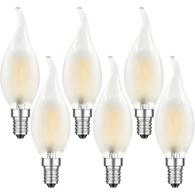 OEM Confezione Da 6 Lampadine A Filamento Led E14, 4w, Forma Di Fiamma, Bianco Caldo 2700k, Forma Di Candela Vintage, 4w Equivalenti A 40w, 400lm, Dimmerabili, Opache [classe OEM Confezione Da 6 Lampadine A Filamento Led E14, 4w, Forma Di Fiamma, Bianco Caldo 2700k, Forma Di Candela Vintage, 4w Equivalenti A 40w, 400lm, Dimmerabili, Opache [classe