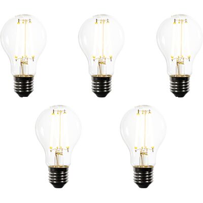 LUEDD Qazqa Set Di 5 Lampadine Led E27 Dimmerabili A60 Trasparenti 7,2w LUEDD Qazqa Set Di 5 Lampadine Led E27 Dimmerabili A60 Trasparenti 7,2w