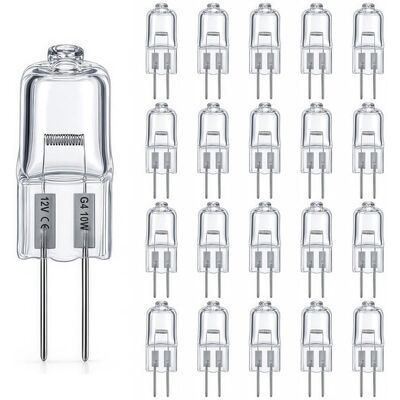 KAKET Set Di 20 Lampadine Alogene G4 10w 12v – 300 Lumen – Dimmerabili – Temperatura Colore 2800k – Durata Fino A 3000 Ore – Lampada A Spillo – Capsula Trasparente Per Illuminazione Commerciale E Domestica KAKET Set Di 20 Lampadine Alogene G4 10w 12v – 300 Lumen – Dimmerabili – Temperatura Colore 2800k – Durata Fino A 3000 Ore – Lampada A Spillo – Capsula Trasparente Per Illuminazione Commerciale E Domestica