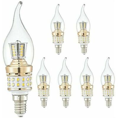 XISRENS Lablanc - Confezione Da 6 Lampadine Led A Candela E14 Da 10w, Piccole Lampadine A Candela A Vite, Non Dimmerabili, Luce Bianca Fredda 6000k, Lampade Vintage A Risparmio Energetico XISRENS Lablanc - Confezione Da 6 Lampadine Led A Candela E14 Da 10w, Piccole Lampadine A Candela A Vite, Non Dimmerabili, Luce Bianca Fredda 6000k, Lampade Vintage A Risparmio Energetico