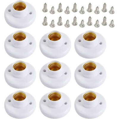 OEM 10 Portalampade E27, Portalampade E27, Portalampade Rotondi In Plastica Con Base A Vite, Portalampade E27 Da Parete, Portalampade Rotondi Con Vite, Con Viti (bianchi) OEM 10 Portalampade E27, Portalampade E27, Portalampade Rotondi In Plastica Con Base A Vite, Portalampade E27 Da Parete, Portalampade Rotondi Con Vite, Con Viti (bianchi)