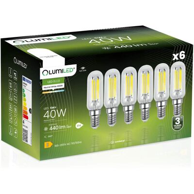 OEM 6 Lampadine Led E14 Edison St26 4w = 40w 440lm 4000k Neutro Filamento Lumiled A 360° OEM 6 Lampadine Led E14 Edison St26 4w = 40w 440lm 4000k Neutro Filamento Lumiled A 360°