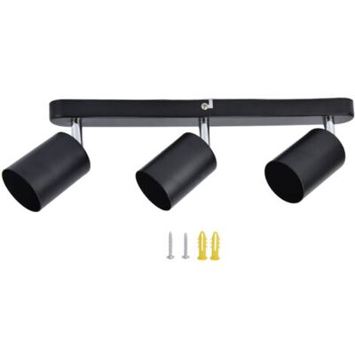 ULISEM Portalampada Gu10, Tipo A Striscia A 3 Teste, Base Per Plafoniera, Portalampada Girevole A 330° Per Camera Da Letto E Cucina, 85-265v, Nero ULISEM Portalampada Gu10, Tipo A Striscia A 3 Teste, Base Per Plafoniera, Portalampada Girevole A 330° Per Camera Da Letto E Cucina, 85-265v, Nero