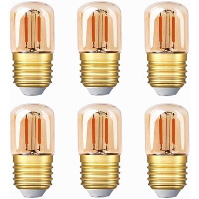OEM Lampadina Led Tubolare Edison Da 1w, Attacco E27, Luce Calda 2200k, Vetro Ambrato, Confezione Da 6 OEM Lampadina Led Tubolare Edison Da 1w, Attacco E27, Luce Calda 2200k, Vetro Ambrato, Confezione Da 6