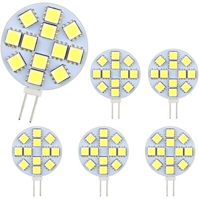 DPZO Lampadina Led G4 Da 2w, Ac/dc 12-24v, 200lm Bianco Caldo 3000k, 12x 5050smd, Equivalente A Una Lampadina Alogena Da 20w, Non Dimmerabile, Lampadina Led Rotonda G4 Per Illuminazione Di Armadietti E Far DPZO Lampadina Led G4 Da 2w, Ac/dc 12-24v, 200lm Bianco Caldo 3000k, 12x 5050smd, Equivalente A Una Lampadina Alogena Da 20w, Non Dimmerabile, Lampadina Led Rotonda G4 Per Illuminazione Di Armadietti E Far