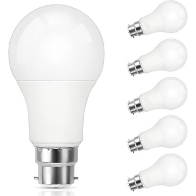DPZO Lampadina Led B22, Attacco A Baionetta Da 9 W, Equivalente A Una Lampadina Alogena Da 60 W, Bianco Freddo 5000 K, 800 Lm, Cri 90, Non Dimmerabile, Lampadina Led Standard B22 Con Attacco A Baionetta Pe DPZO Lampadina Led B22, Attacco A Baionetta Da 9 W, Equivalente A Una Lampadina Alogena Da 60 W, Bianco Freddo 5000 K, 800 Lm, Cri 90, Non Dimmerabile, Lampadina Led Standard B22 Con Attacco A Baionetta Pe