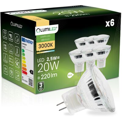 OEM 6 Lampadine Led Gu4 Spotlight Mr11 2,5w = 20w 220lm 3000k Luce Calda 120° Lumiled OEM 6 Lampadine Led Gu4 Spotlight Mr11 2,5w = 20w 220lm 3000k Luce Calda 120° Lumiled