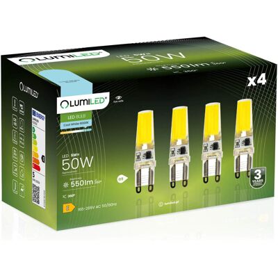 OEM 4 Capsule Led G9 Da 5w = 60w 550lm 6500k Luce Fredda 360° Filamento Lumiled OEM 4 Capsule Led G9 Da 5w = 60w 550lm 6500k Luce Fredda 360° Filamento Lumiled